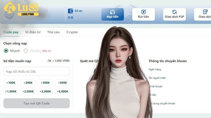 Nạp tiền Lu88 qua Code Pay